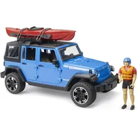 Bruder 02529 - Jeep Wrangler Rubicon Unlimited mit Kajak und Figur blau 1:16