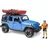 Bruder 02529 - Jeep Wrangler Rubicon Unlimited mit Kajak und Figur blau 1:16
