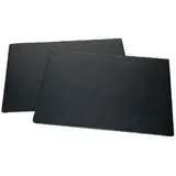 MamboCat Servierplatte 2x Schieferplatten 40 x 30 cm Tisch-Set Untersetzer Servierplatte, Schiefer schwarz