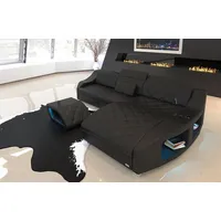 Sofa Dreams Ecksofa Swing L Form Leder, 4-Sitzer, opt. Bettfunktion, LED-Beleuchtung, Ottomane, USB-Anschluss schwarz