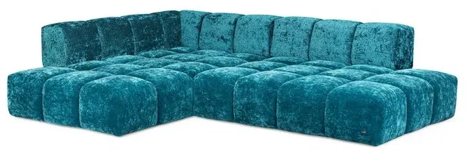 Bretz Ecksofa Edgy Stoff Blau 215 x 297 cm
