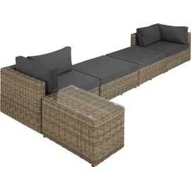 Tectake San Domino Rattan Lounge braun/grau