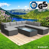 XL Poly Rattan Garten Lounge WELLNESS schwarz