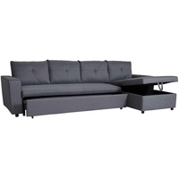 Mendler Ecksofa mit Bettkasten HWC-L16, Couch Sofa L-Form Liegefläche links/rechts Nosagfederung Stoff/Textil 290cm ~ dunkelgrau