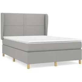 vidaXL Boxspringbett 140 x 200 cm Hellgrau