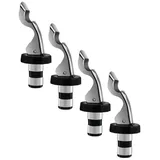 BAYLI 4er Set Wein Flaschenverschluss mit Hebel für Champagner, Prosecco & Bier Glasflaschen | auslaufsicherer Sektverschluss | Getränkeflaschenverschluss | Stopfen | Flaschenversiegelung | Flaschenstöpsel