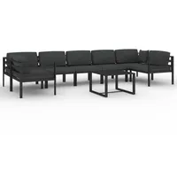 vidaXL 8-tlg. Garten-Lounge-Set mit Kissen Aluminium Anthrazit - Grau