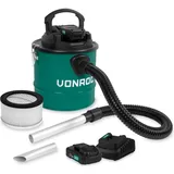 VONROC Aschesauger 20V - 12L Tank - HEPA Filter - Inkl. 2x 2.0Ah Akku