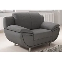 TRENDMANUFAKTUR Sessel Rondo II Polyester 121 x 85 x 94 cm Grau mit Federkern