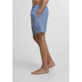 URBAN CLASSICS Badeshorts Urban Classics Pattern Swim Short Blau XL