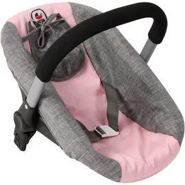 Bayer Chic 2000 Puppenautositz mit Adapter für Puppenwagen Melange grau-rosa