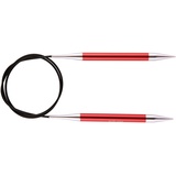 KnitPro K47217 Rundstricknadel, Aluminium, rot, 150cm / 9mm