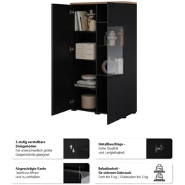 OTTO home Vitrine Modo 80 x 34,5 x 140 cm Schwarz/Weiß