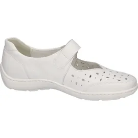 WALDLÄUFER HENNI Riemchenballerina Komfortschuh, Halbschuh in Komfortweite H (sehr weit) weiß 42,5 EU (8,5 UK)