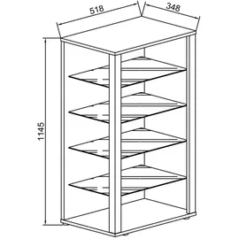 VCM Vitrine Glasol 51,8 x 34,8 x 114,5 cm Weiß