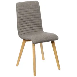 Home Affaire 4-Fußstuhl HOME AFFAIRE "Arosa Esszimmerstuhl, Polsterstuhl, Küchenstuhl, Speisestuhl, Essstuhl", braun (hellbraun, natur), B:49,5cm H:90,5cm T:58cm, Massivholz, Polyester, Sperrholz, Stühle, 2er-Set, Beine aus Massivholz Eiche oder Buche, mit gestepptem