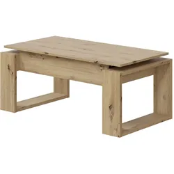 Dmora Couchtisch Flint, Couchtisch mit abnehmbarer Platte, Couchtisch für das Wohnzimmer, 105x55h45/56 cm, Eichenknoten