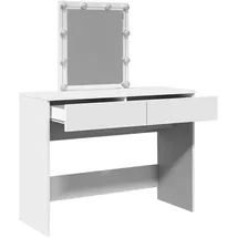 vidaXL Schminktisch mit LED-Beleuchtung Weiß 100x40x130 cm