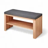 Stella Trading Nature ONE Garderobenschrank mit Spiegel in Kernbuche Teil-massiv FSC-Zertifiziert - Flurgarderoben Schrank mit viel Stauraum - 74 x 201 x 40 cm (B/H/T)