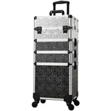 Kosmetik Trolley 4 in 1 Kosmetikkoffer Trolley Make up Koffer Groß Friseurkoffer mit Rollen Schminkkoffer Beauty Case Nagelkoffer,Mehrfarbig