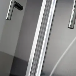 HSK Favorit Nova Eckeinstieg 4-teilig mit 2 Pendeltüren, Größe: 75 x 90 x 195 cm, Duschkabine: Alu-silbermatt: ESG klar