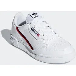 Sneaker ADIDAS ORIGINALS "CONTINENTAL 80", Gr. 37, bunt (cloud weiß, scarlet, collegiate navy), Leder, Polyurethan, unifarben mit Farbeinsatz, sportlich, Schuhe