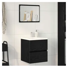 vidaXL Waschbeckenunterschrank Eiche schwarz 41x38,5x45 cm Holzwerkstoff