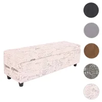 Mendler Aufbewahrungs-Truhe Kriens, Sitzbank Bank, Stoff/Textil, 45x114x45cm MVG-zertifiziert -