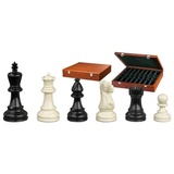 Philos Schachfiguren Nero, schwarz weiß, KH 95 mm, in Holzbox,