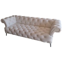 JVmoebel Chesterfield-Sofa Modernes großes 3-Sitzer-Sofa in weißem Chesterfield weiß