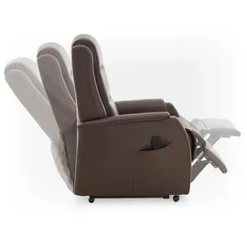 Hukla Ruhesessel HU-RV15038 Leder 2-motorig 78 x 113 x 93 cm Braun elektrisch mit Fernbedienung