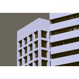 living walls Fototapete Walls by Patel Skyscraper 1 glatt, (4 St), grau schwarz Braun 4,00m x 2,70m FSC®