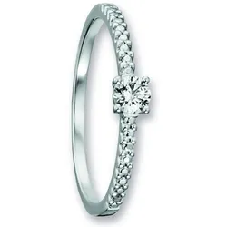 Goldring ONE ELEMENT "Zirkonia Ring aus 333 Weißgold" Gr. 56, silber, Fingerringe, Damen, 56,mit Zirkonia, Weißgold 333, Damen Gold Schmuck