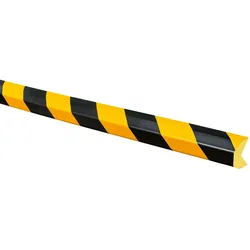 PROREGAL Prallschutz aus Polyurethanschaum | Kantenschutz Trapezförmig, Selbstklebend | HxBxT 4x100x3,5cm | Schwarz-Gelb
