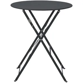 Oviala Gartentisch, Grau, Metall, Rund, 60x72x60 cm, Gartenmöbel, Gartentische, Klapptische