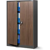 Jan Nowak Kevin Aktenschrank 140 x 90 x 40 cm Anthrazit/Nussbaum