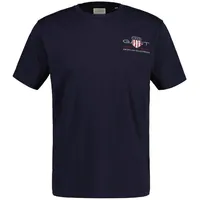 GANT Reg Archive Shield Emb Kurzarm-t-shirt - Evening Blue