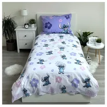 Disney Wendebettwäsche Lilo und Stitch Blumen Lila 140 x 200 cm + 70 x 90 cm