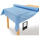 LILENO HOME Tischdeckenrolle 1,10 x 25 m - Tischdecke Hellblau aus Vlies - Stoffähnlich, abwaschbare Tischdecke als Rolle, Meterware Tischtuchrolle - Einweg Papiertischdecke Rolle Alternative