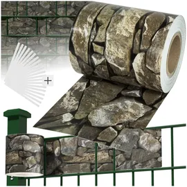 Tectake Sichtschutzstreifen 19 x 3500 cm grau PVC