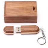 HOZYALE USB-Stick Zweifarbig Holz USB 2.0 Flash Laufwerk Datenstick Speicherstick Memory Stick mit Holzbox(64 GB, Hellbraun