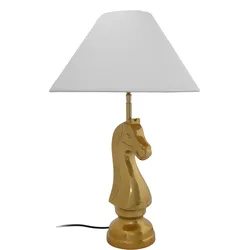 KAYOOM Tischleuchte "Tischlampe Bishop 125", weiß, 1 flammig, H: 62cm,, Lampen, mit dekorativem Schah-Pferd-Sockel aus Metall, mit Stoffschirm