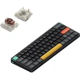 nuphy Air60 V2 kabellose Mini-Tastatur mit Beleuchtung,Unterstützung QMK/VIA Kompatibel mit Windows/Mac OS/Linux für Bluetooth 5.1/2.4GHz/(USB-C)-Black Gateron Brown Switch