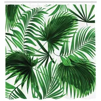 ABAKUHAUS Duschvorhang 175 x 220 cm grün weiß