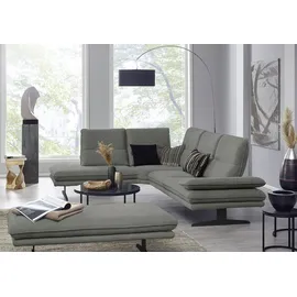 W.Schillig Ecksofa »broadway, Designsofa, toller Sitzkomfort, zeitlos, elegant, L-Form«, Sitztiefenverstellung, Kopfteil- & Seitenteilverstellung, Breite 284cm grau