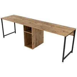 vente-unique Schreibtisch Atlantische Kiefer Schwarz