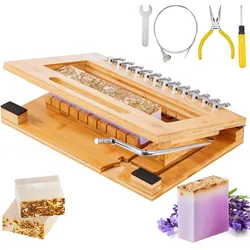 VEVOR Seifenschneider Multifunktionsseifenschneider 12 Perfekte, 2,5 cm Dicke Seifenstücke Handgefertigt Seife DIY Werkzeug 395 mm Schneiddraht, Edelstahl Seifenklingen Kerzen, Käse, Schokolade usw.