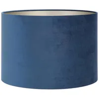 Light & Living Lampenschirm Zylinder Velours Blau Ø 35cm