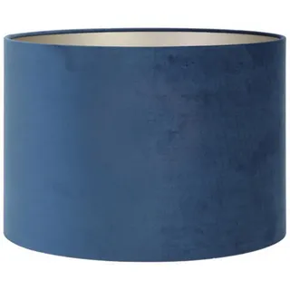 Light & Living Lampenschirm Zylinder Velours Blau Ø 35cm