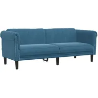 vidaXL Sofa 3-Sitzer Blau Samt